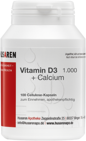 Vitamin D3, 1.000 + Calcium, 100 Kapseln
