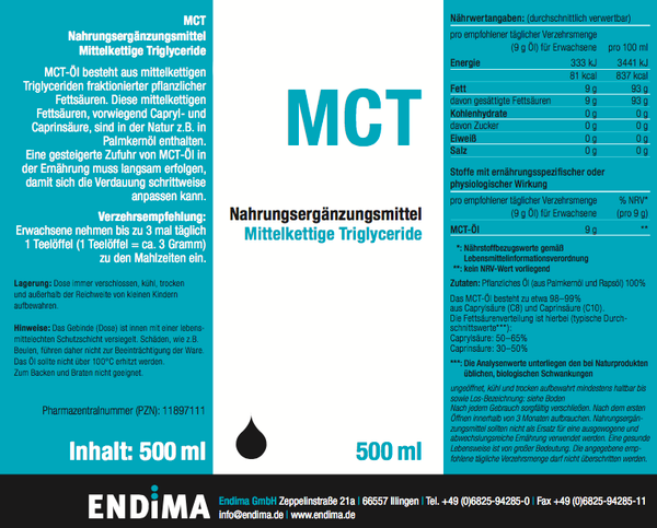 MCT Öl, 500 ml